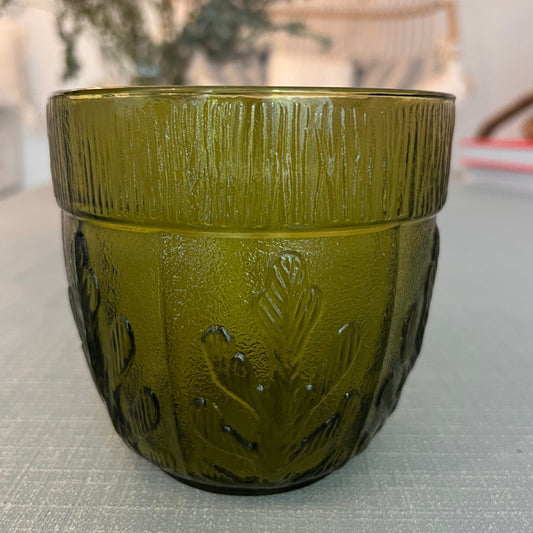 Green Vintage FTD Glassware